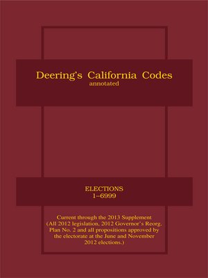 cover image of Deering's California Elections Code